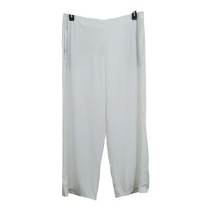 NWT J. Jill Pull On Wide Leg Pants White Rayon Casual Boho Size Large